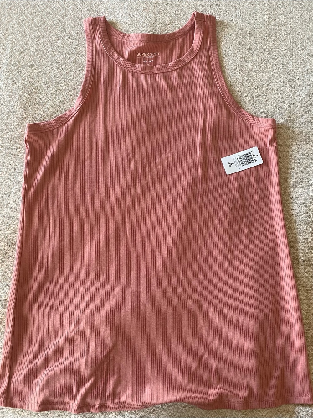 Torrid Women's Super Soft Ribbed Tank Top - Dusty Rose-Size 3